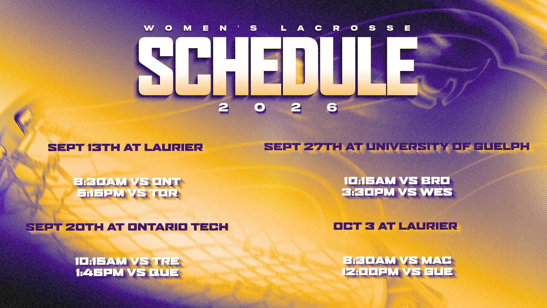 Women's lacrosse 2026 schedule