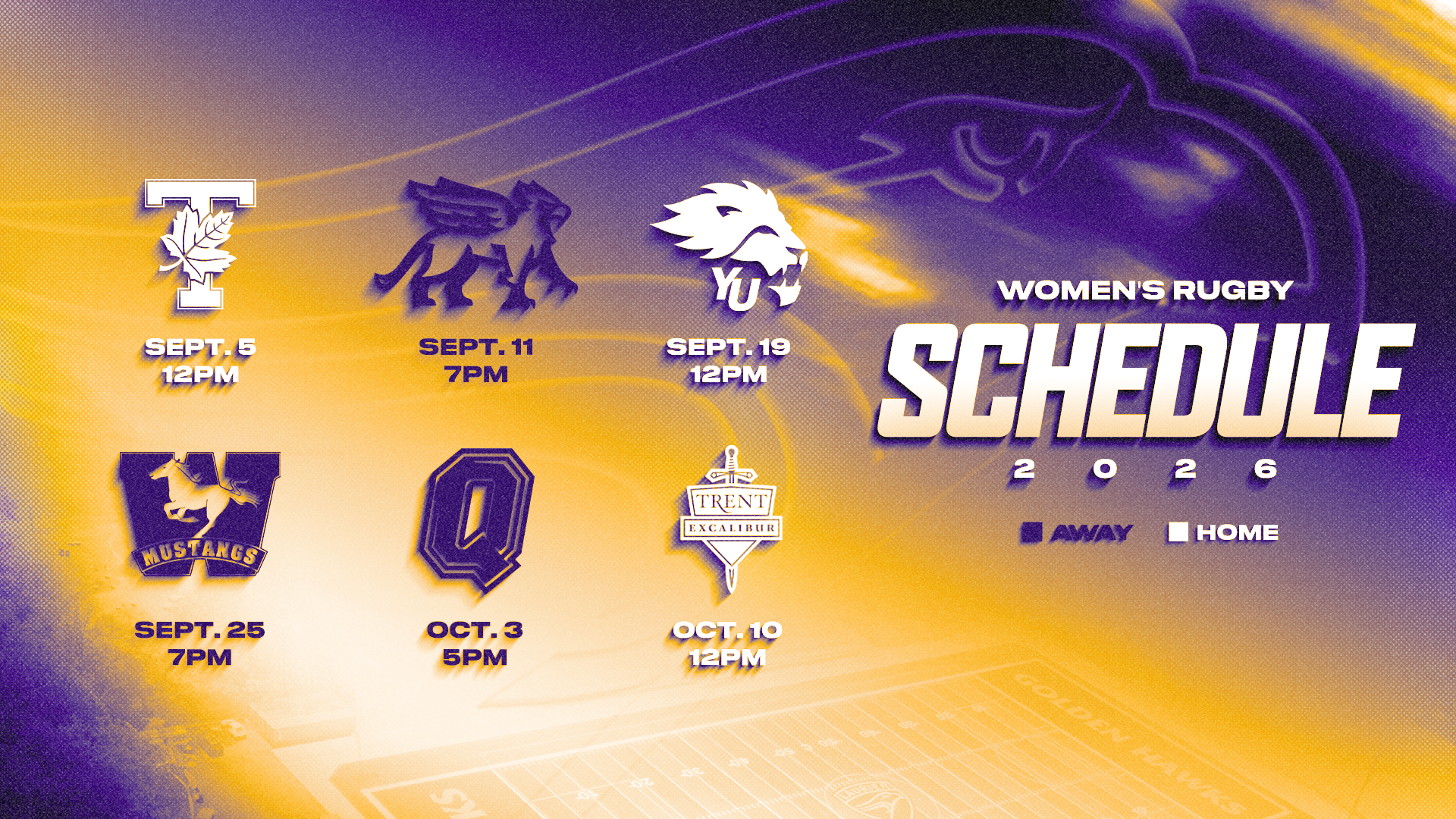 The Laurier Golden Hawks 2026 OUA Women's Rugby Schedule