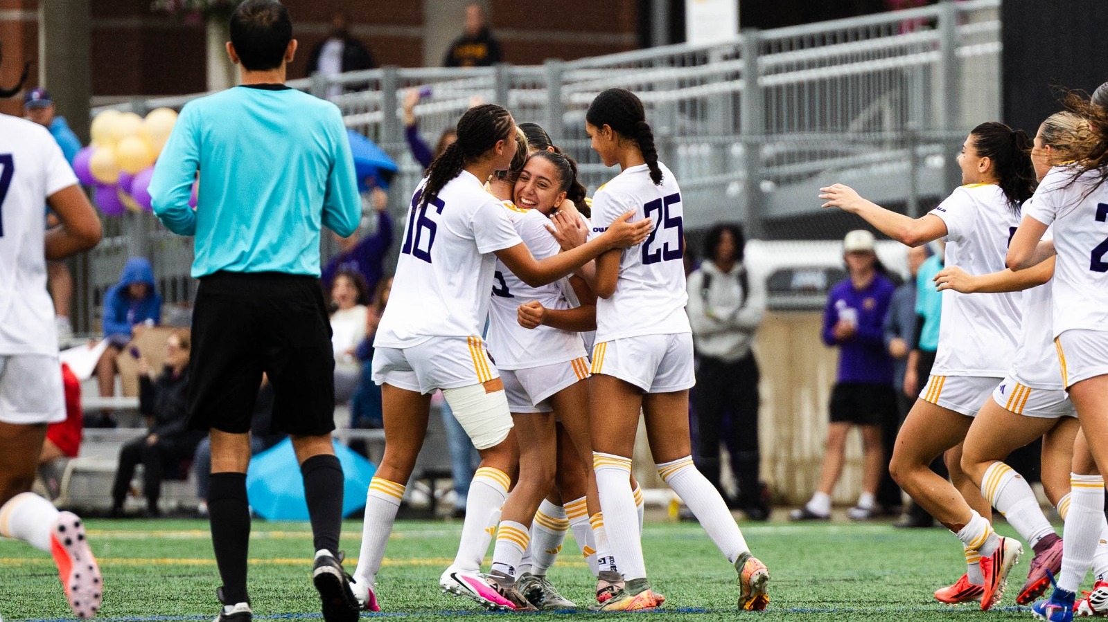 Ashley Greco celebrates a goal against Windsor.