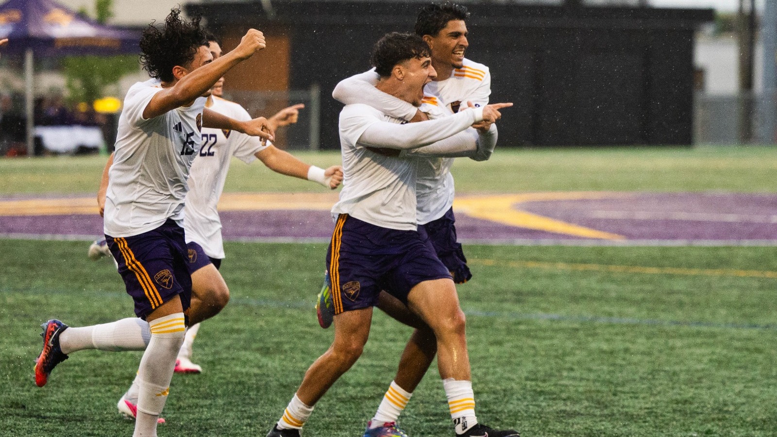 Andrea Chiechi celebrates a goal against Windsor.