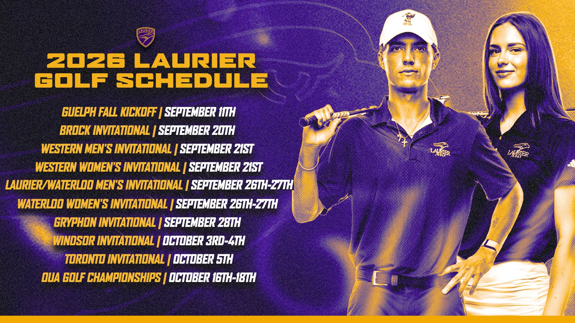 Laurier golf 2026 schedule