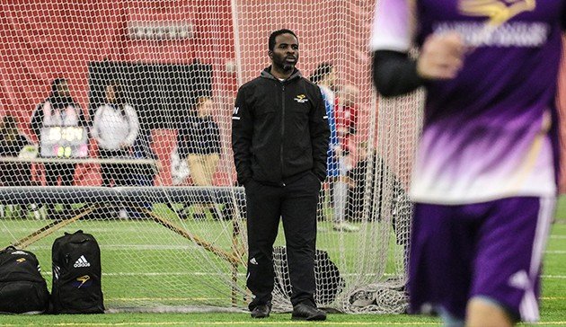 Varsity soccer head coach, Murphy Wiredu