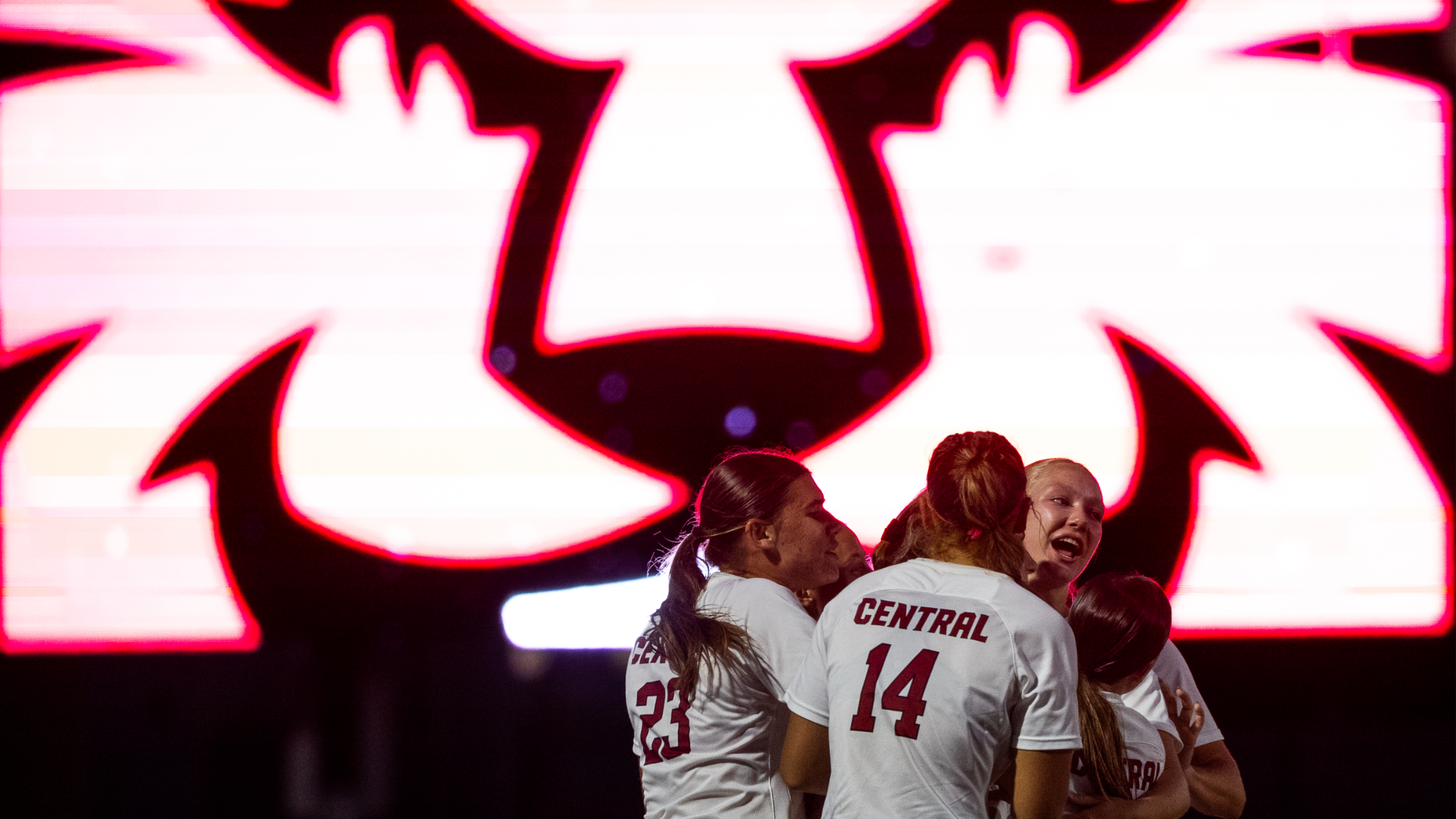 Wildcats celebrate a Jaylee Reynolds goal versus Seattle Pacific.
