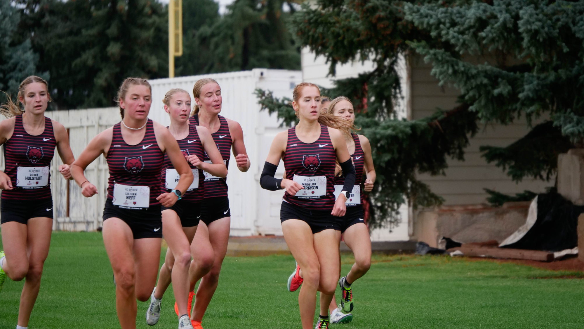 CWU Women's Cross Country running in the 2026 CWU Cross Country Opener.