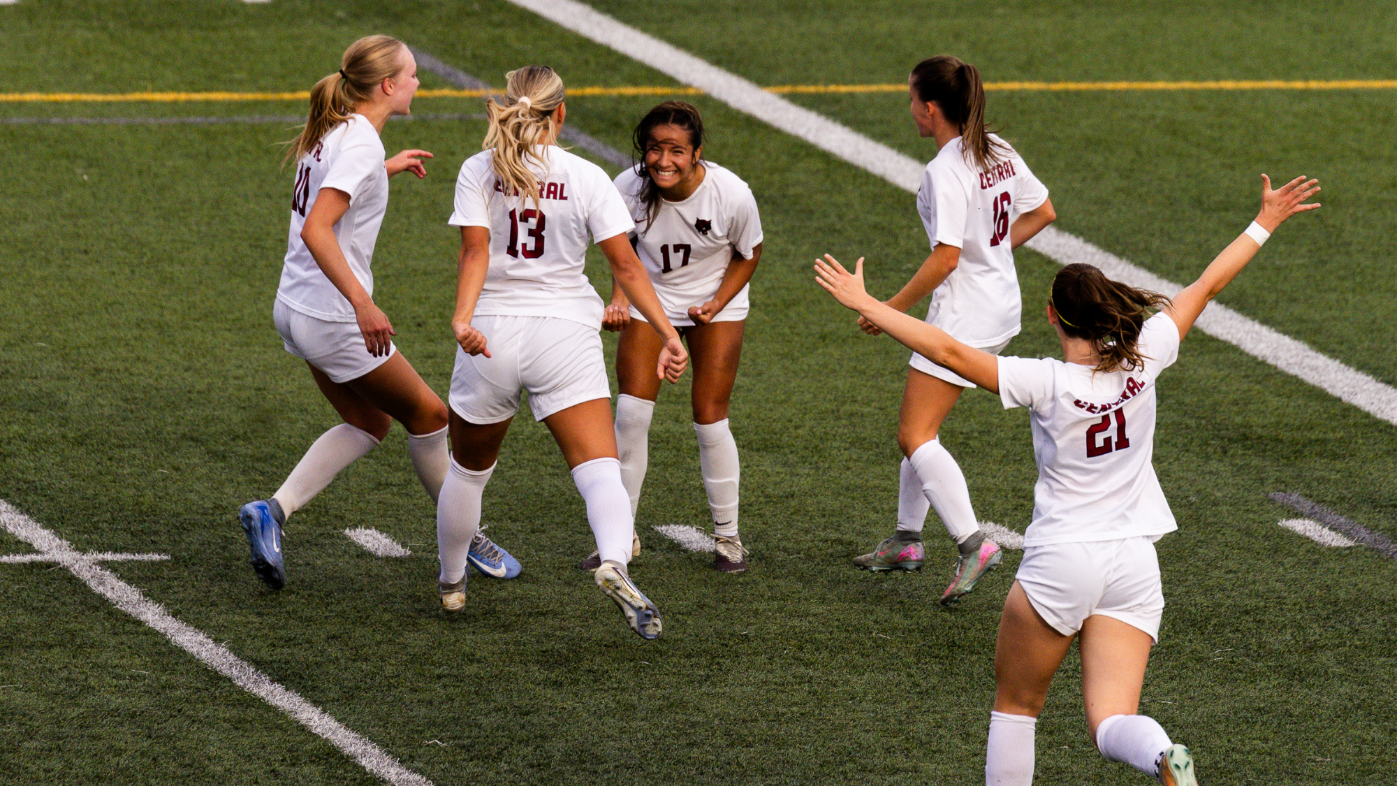 Wildcats celebrate Marissa Badillo goal vs Western Oregon University.