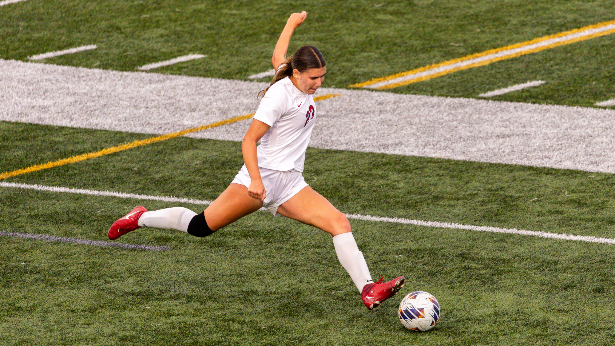 Haley Engstrom attempting shot against Western Oregon University.