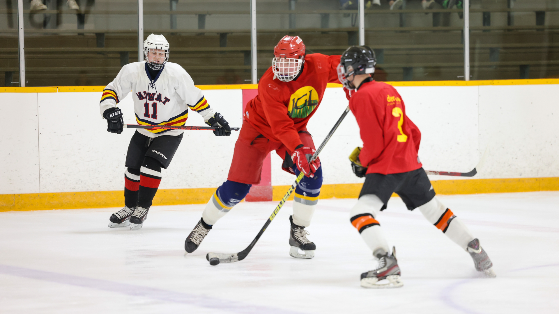 Intramural ice hockey players