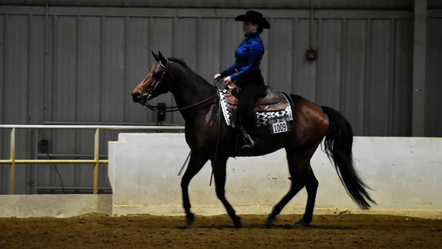 Rachel Bardsley rides a horse