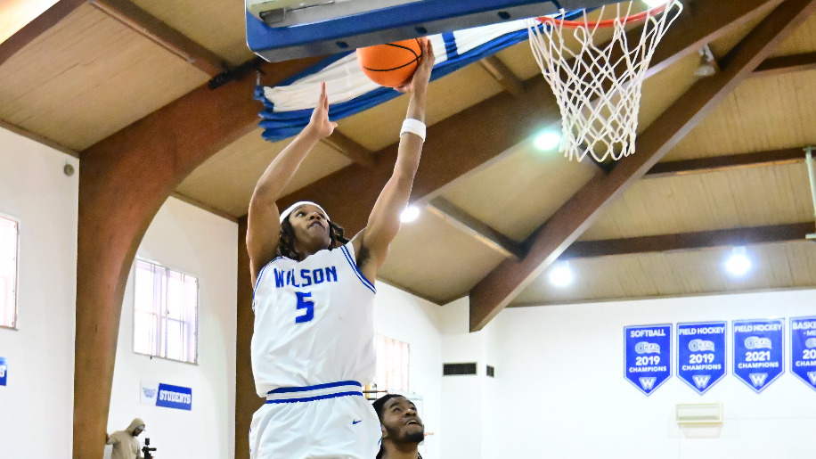 Jalen Bowie shoots a left-handed layup