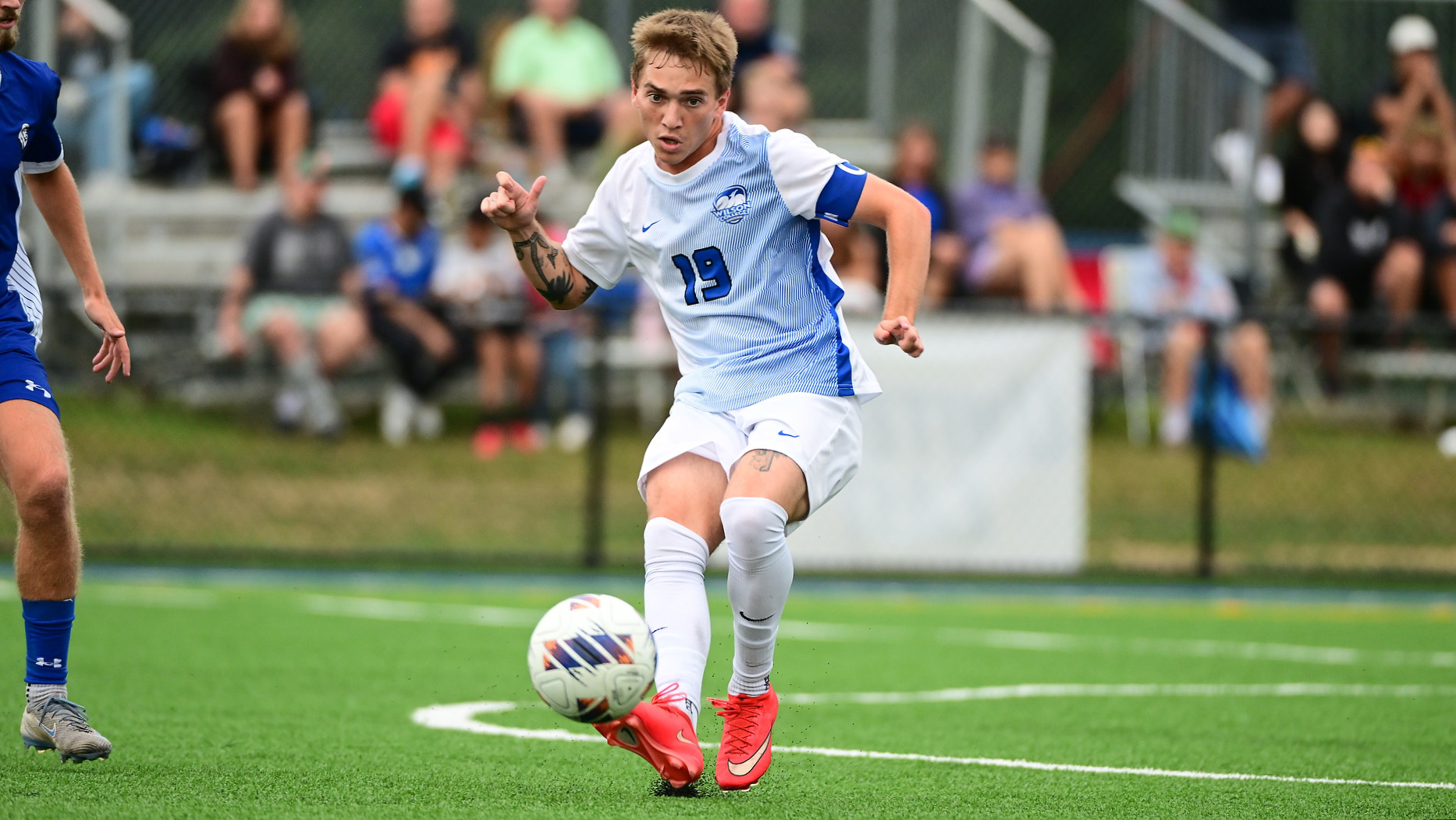 Jace Williams passes the ball