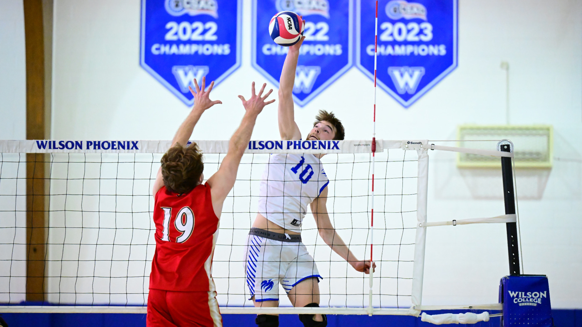 Jackson Wolfe attacks the ball