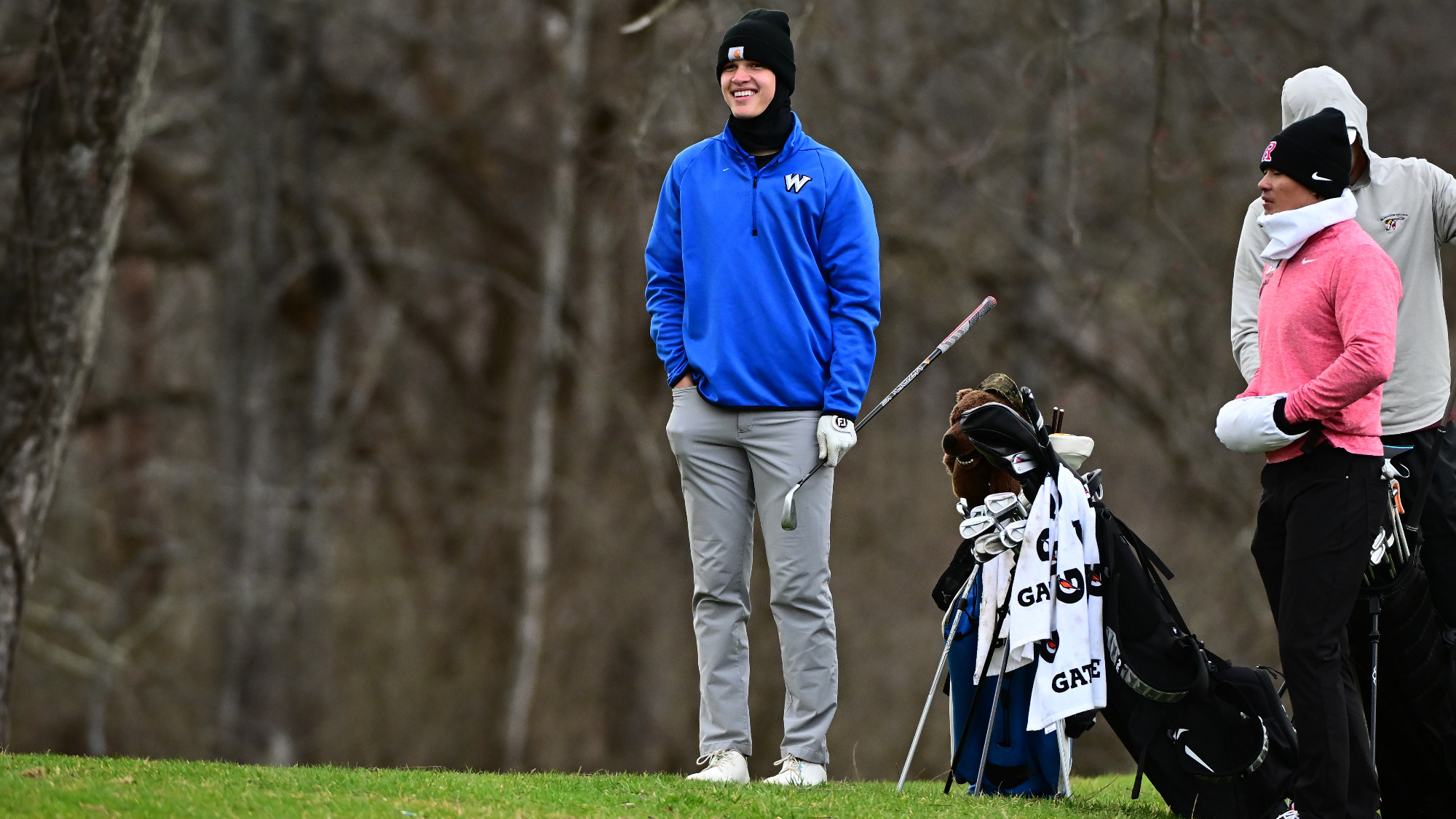 Cole Cooper smiles after a teeing off.