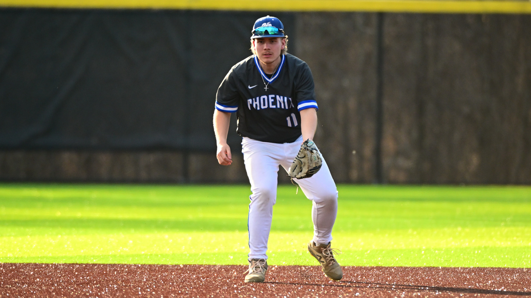 Sandra Granados gets ready for a potential hit in the field