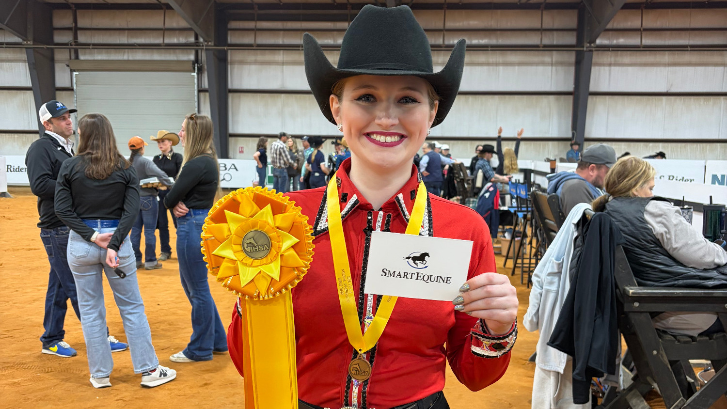 Rachel Bardsley shows off her ribbon.