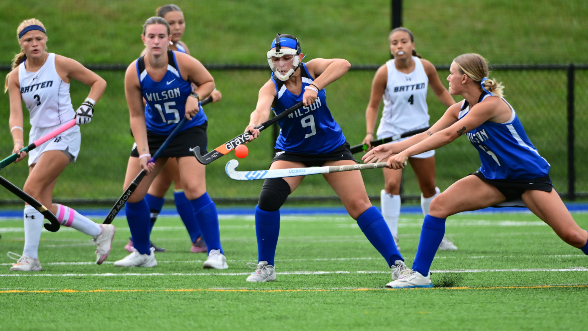 Madison Hamrick and Mikayla Petersen defend on a corner