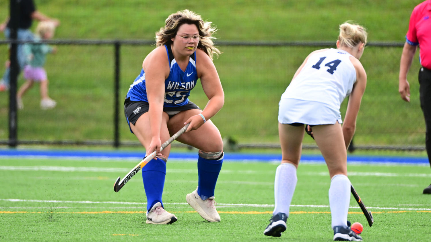 Olivia Dingzon defends a player