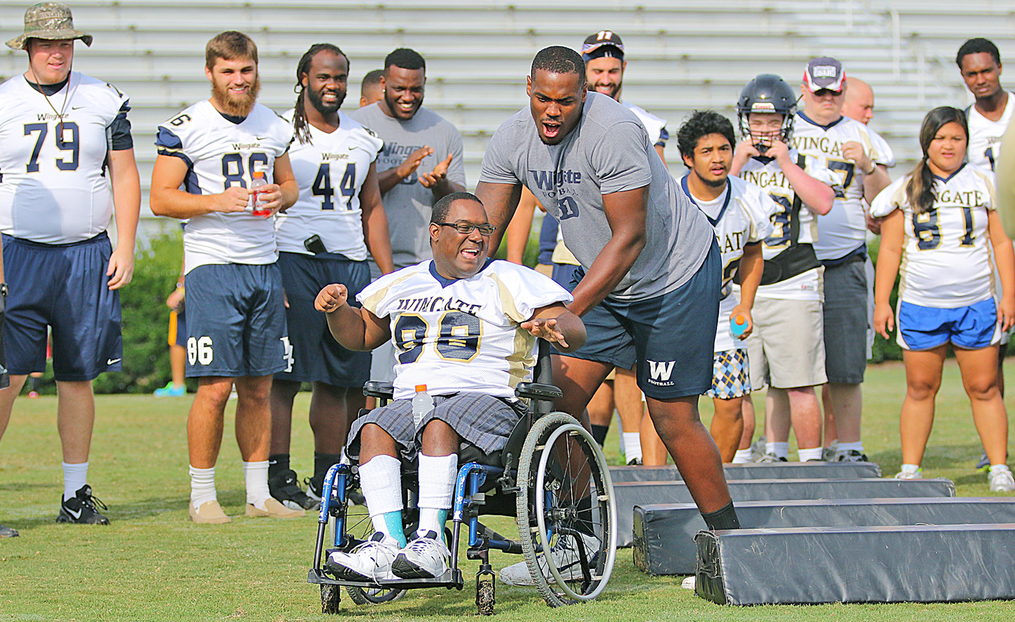 Wingate Football savors eventful day at Special Olympics Wingate