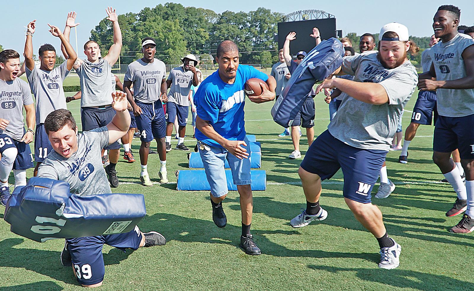Wingate Football shares excitement in annual Special Olympics Field Day