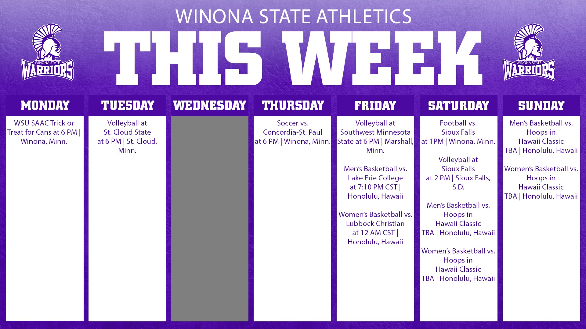 This Week in Athletics Oct. 26-Nov. 1