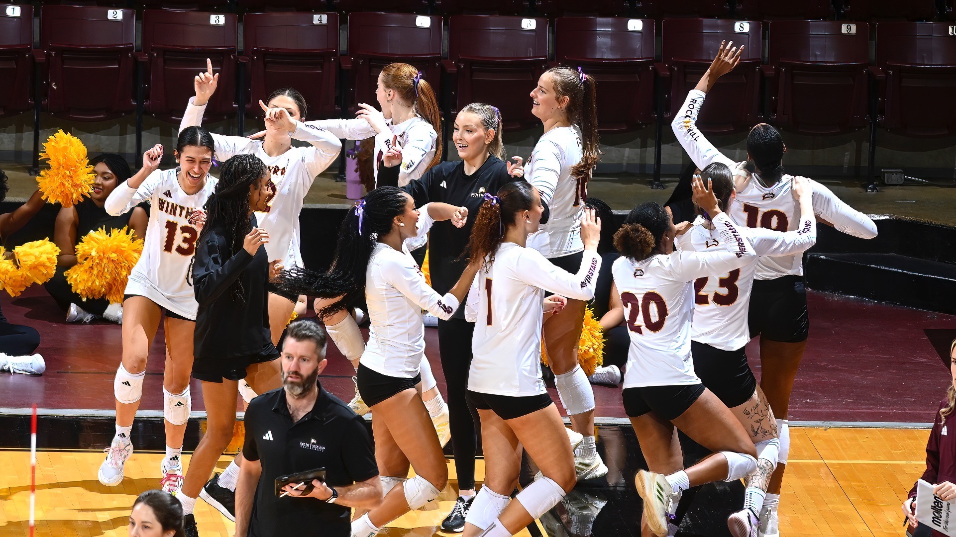 Winthrop takes on Radford in Big South Conference women’s volleyball action at Winthrop Coliseum on Friday, October 24, 2025 in Rock Hill, South Carolina.  Credit - Tim Cowie/Tim Cowie Photography @tjcowie