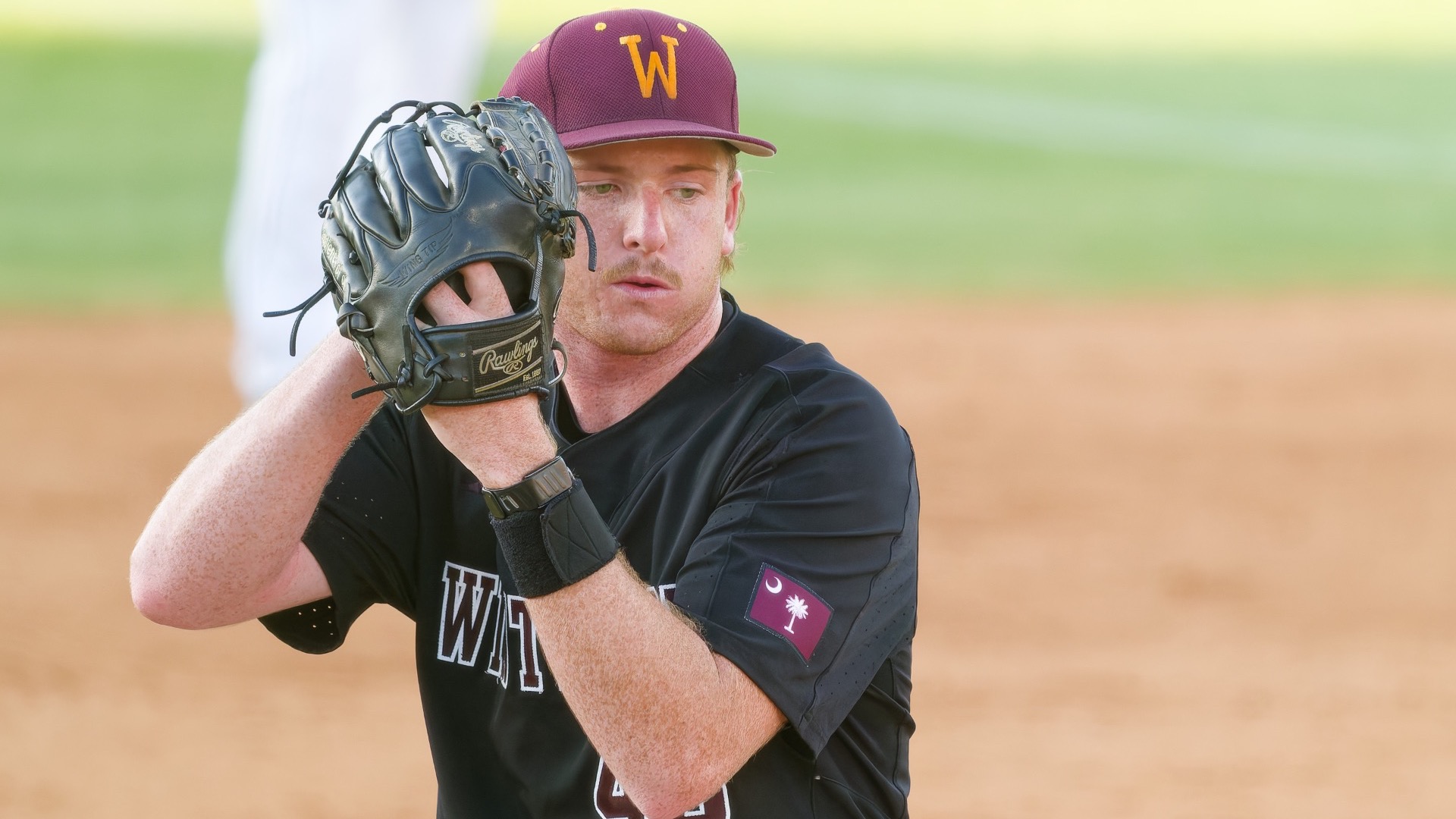 Brayden Gilley getting ready to pitch