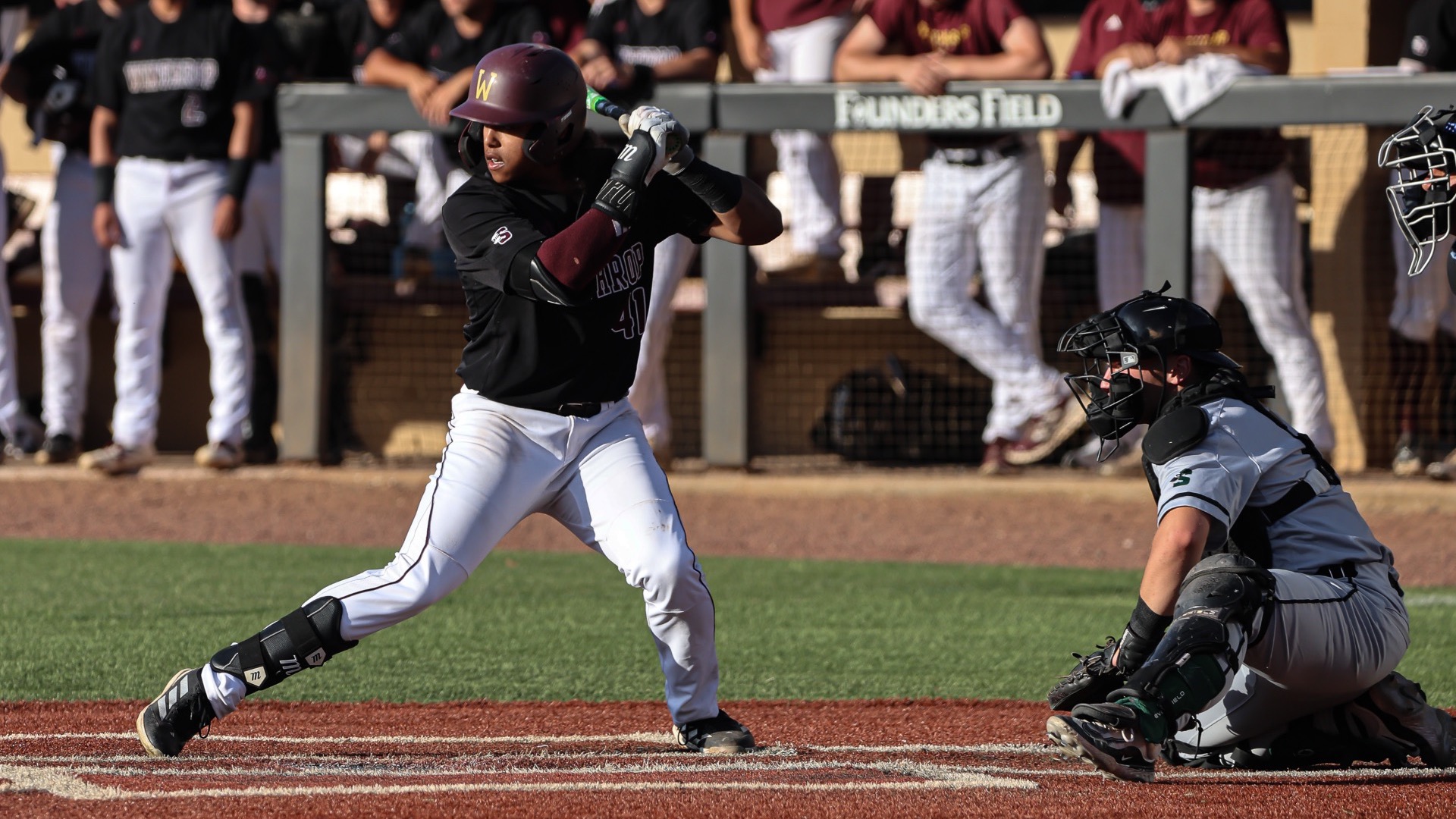 Jaylen Hernandez in the batter's box waiting for pitch