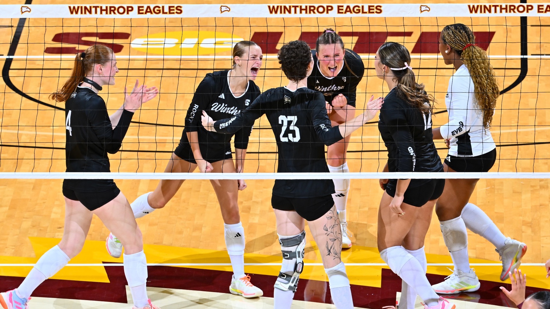 Winthrop takes on Virginia Tech in non-conference women’s volleyball at the Winthrop Coliseum on Thursday, September 03, 2026 in Rock Hill, South Carolina.  Credit - Tim Cowie/Tim Cowie Photography
