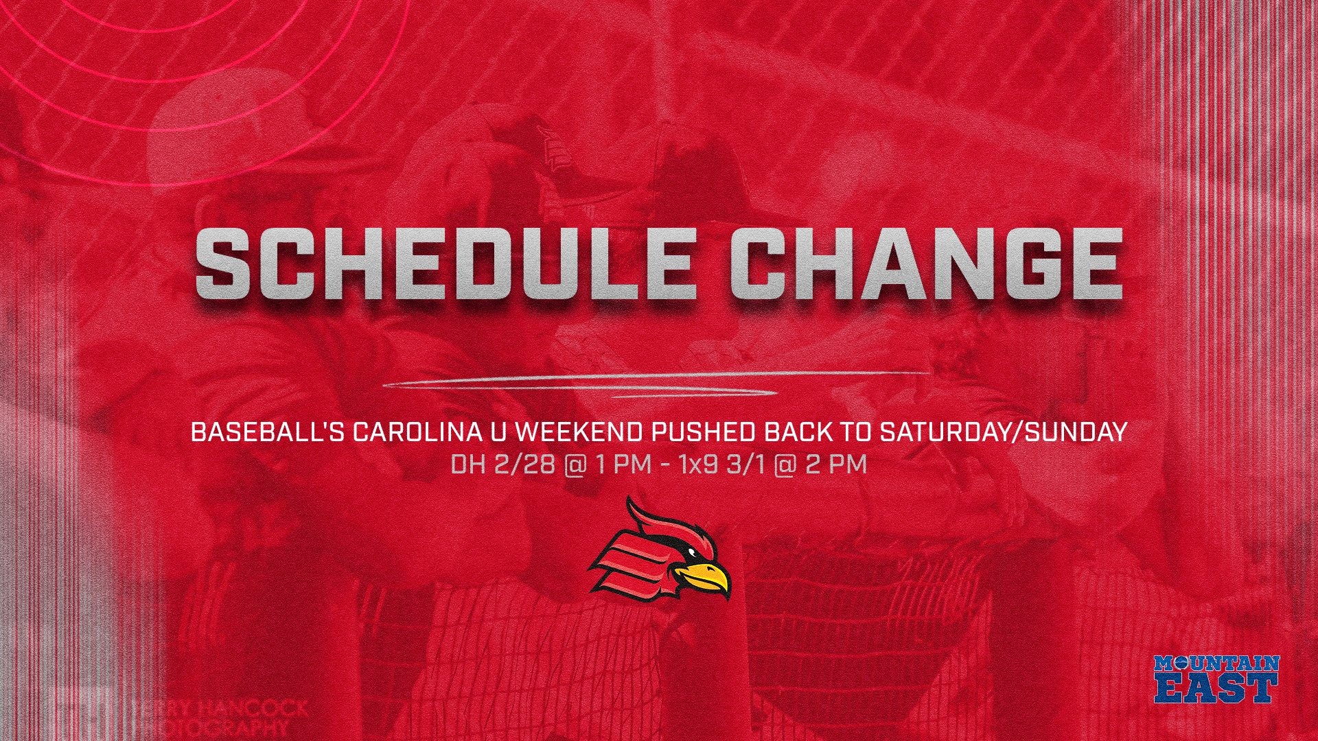 Baseball Schedule Change 2-26