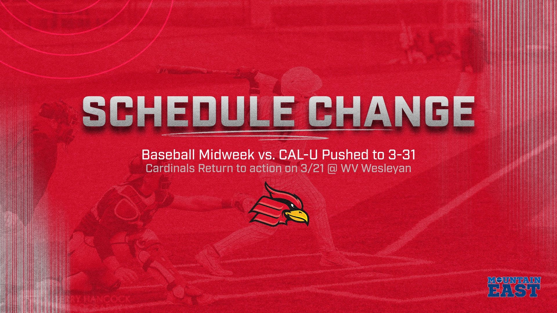 Schedule Change Baseball 3/17