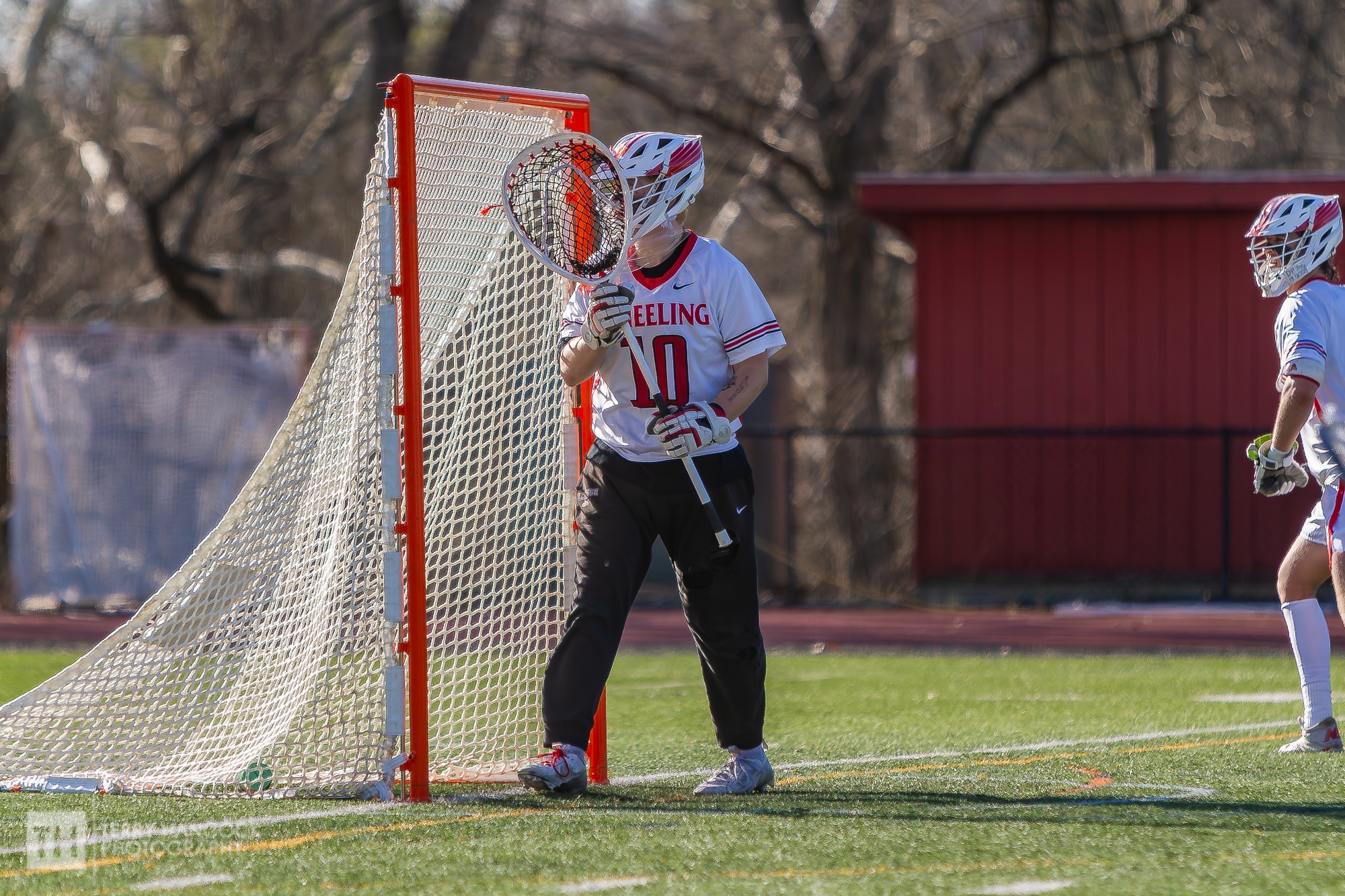 Martin playing goalie