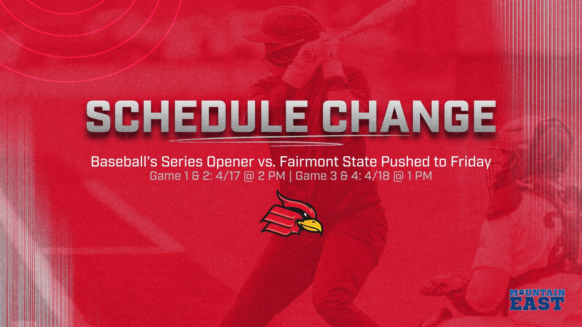 Baseball Schedule Change 4-17