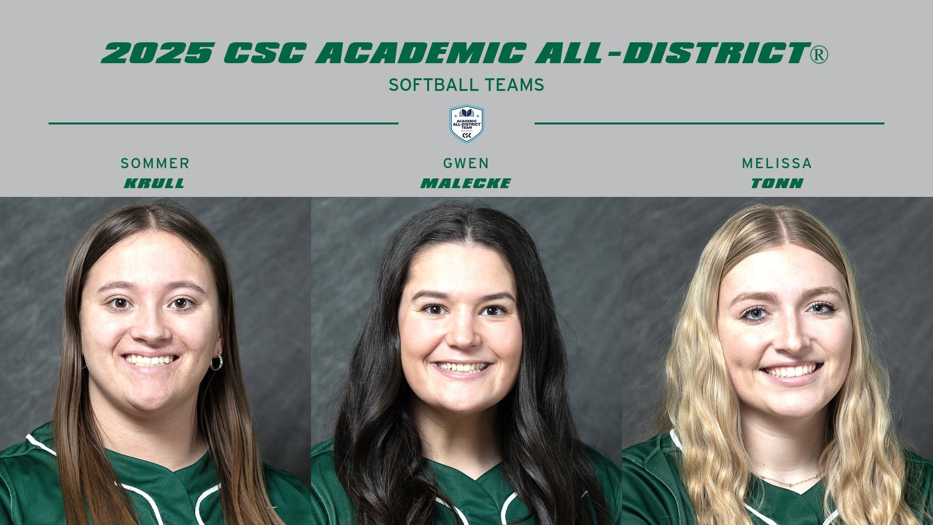 2025 CSC Academic All-District Softball Teams