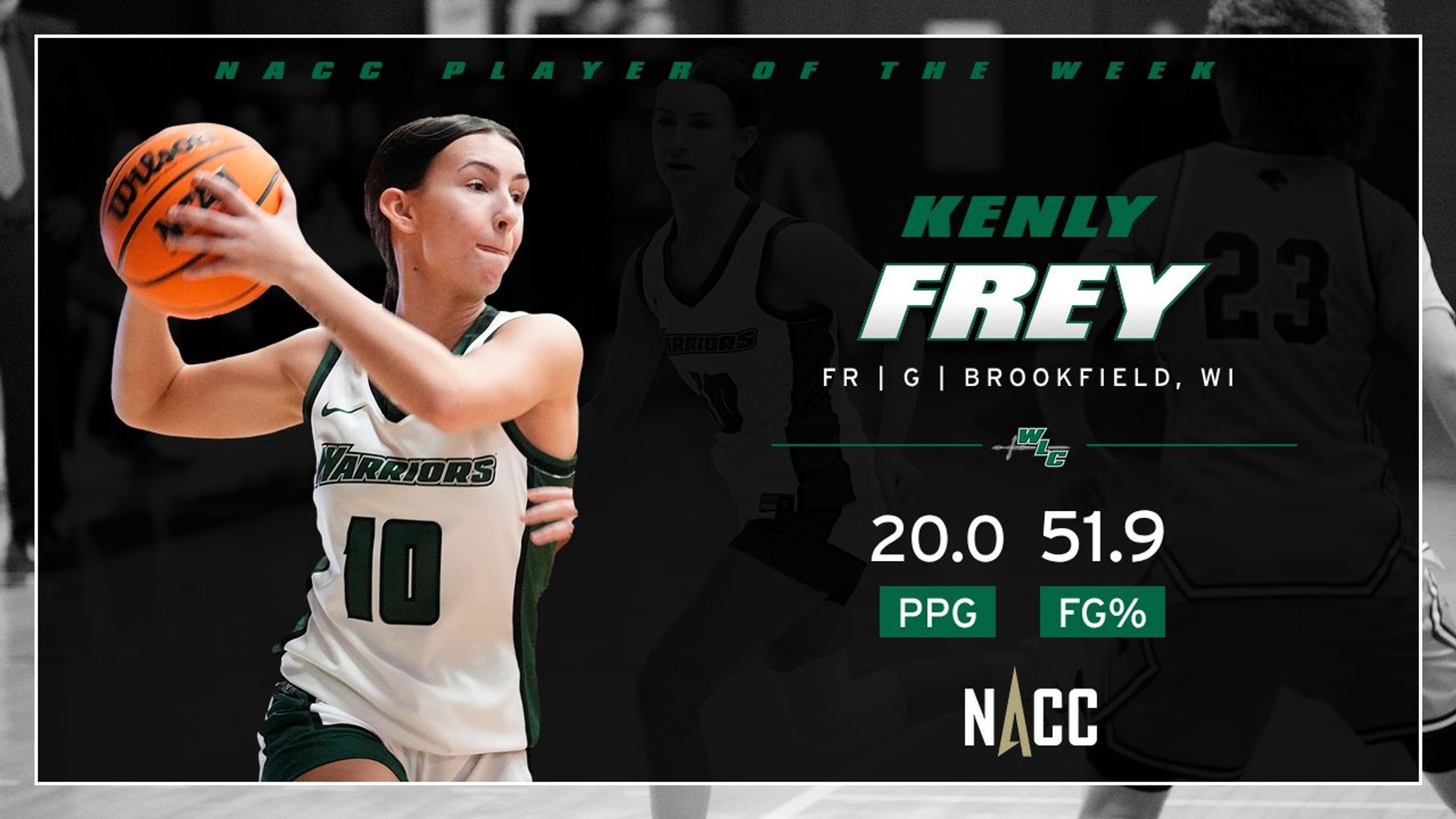 Freshman Kenly Frey Is The NACC Women's Basketball Player Of The Week