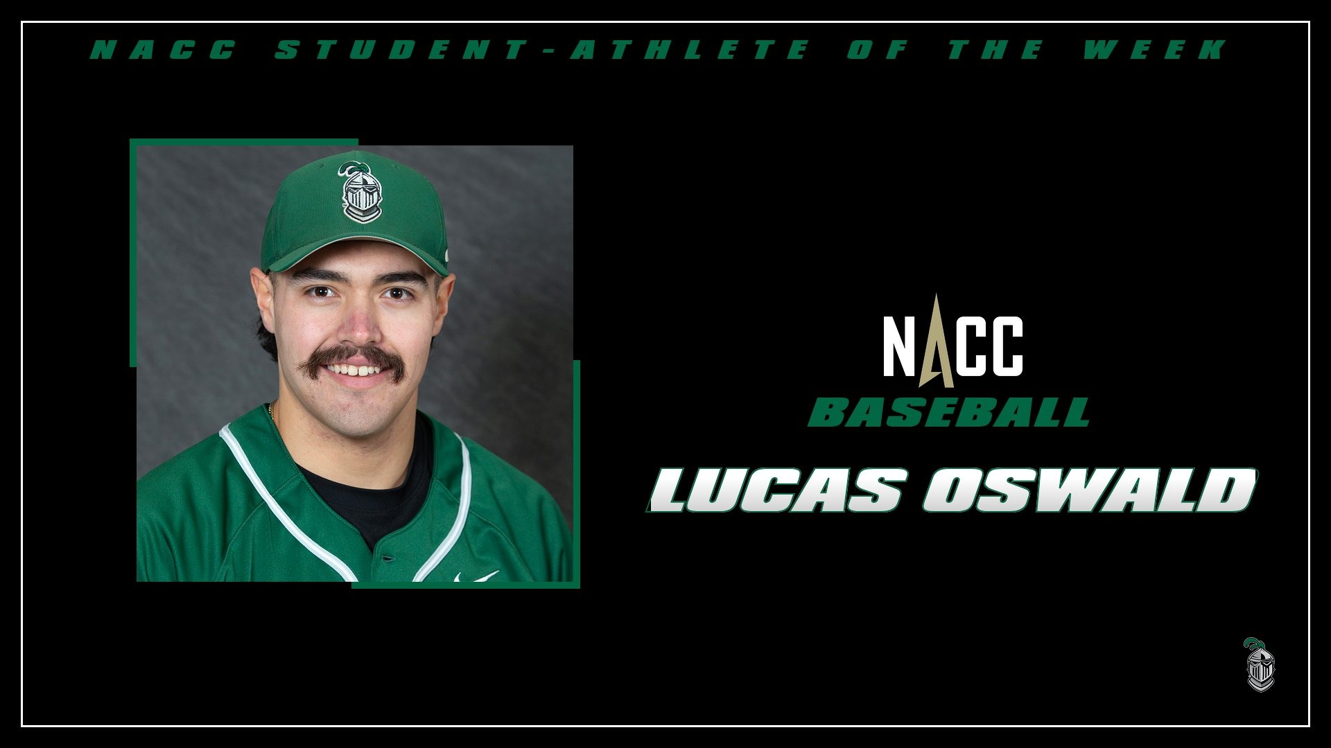 Lucas Oswald Is The NACC Baseball Pitcher Of The Week