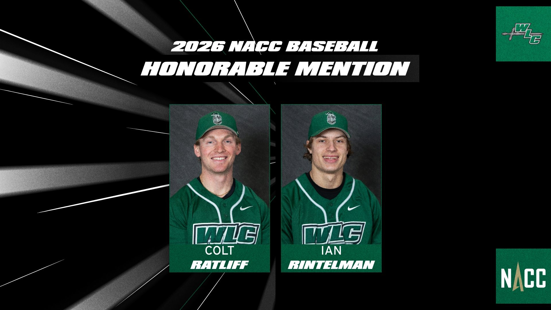 Colt Ratliff And Ian Rintelman Have Received NACC Honorable Mention Recognition