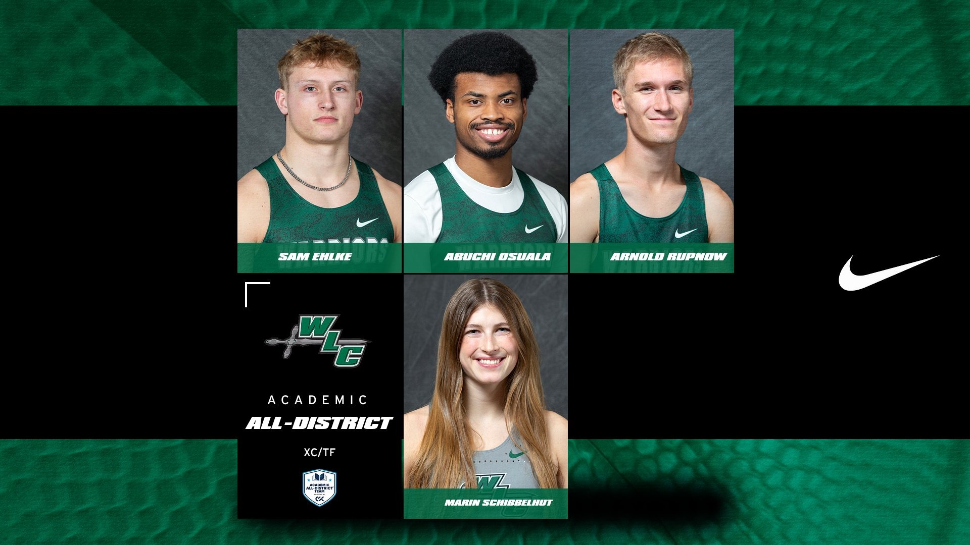 Four Warriors Honored With CSC Academic All-District Awards