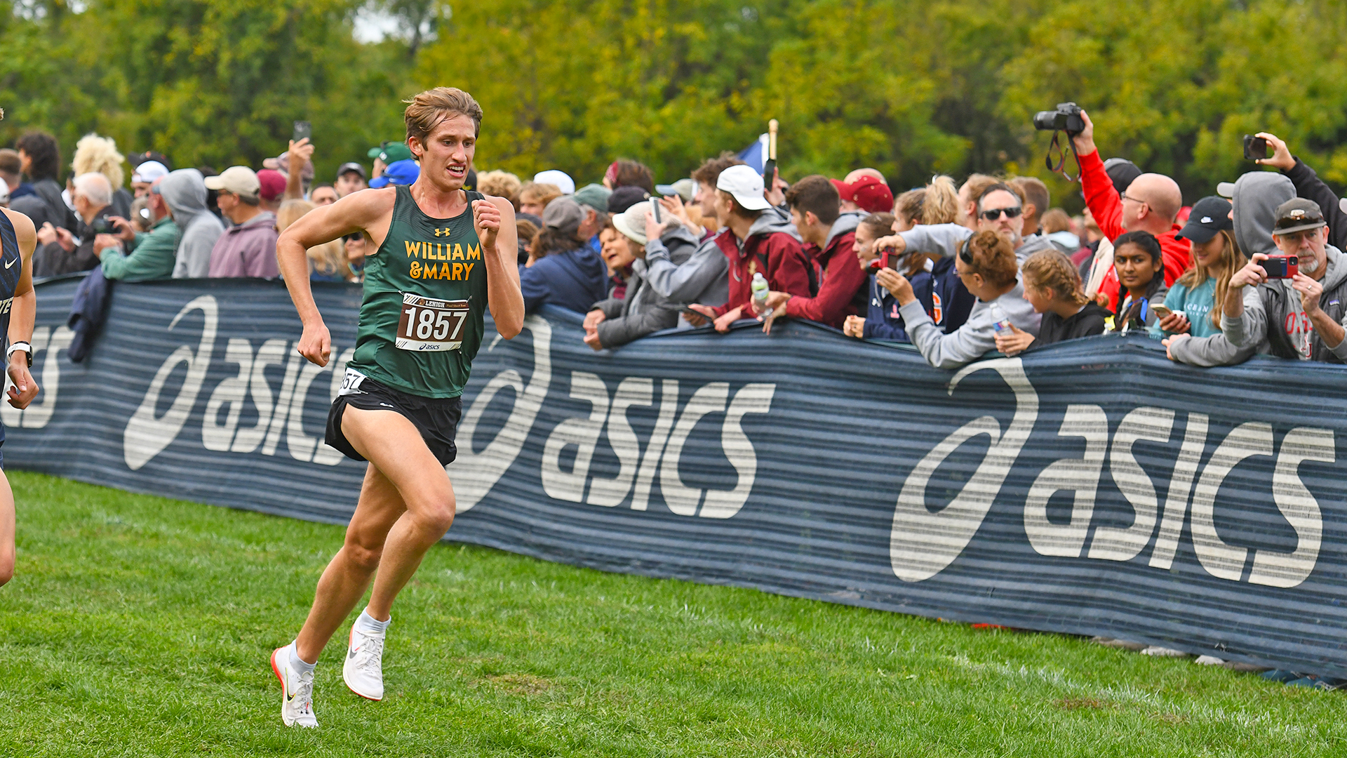 Jacob Jones runs to the finish line at the Paul Short Run. 