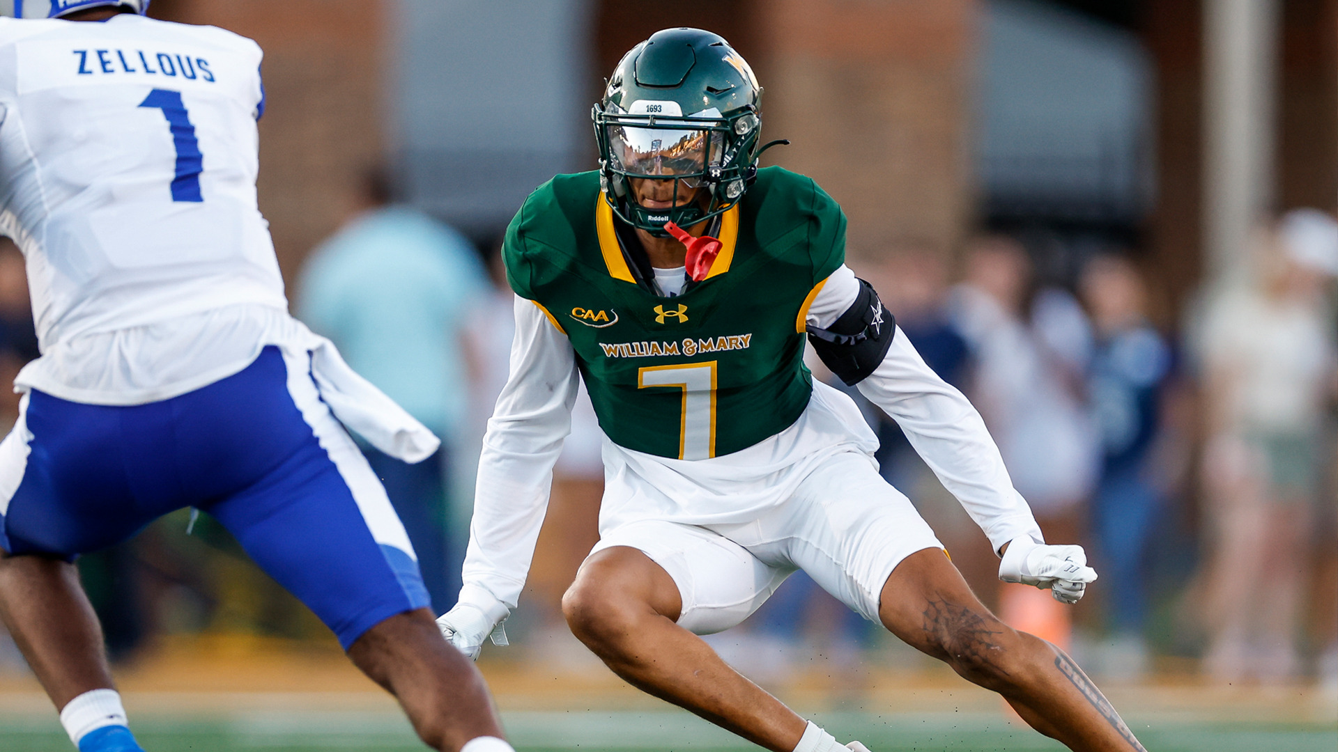 Marcus Barnes prepares to make a tackle