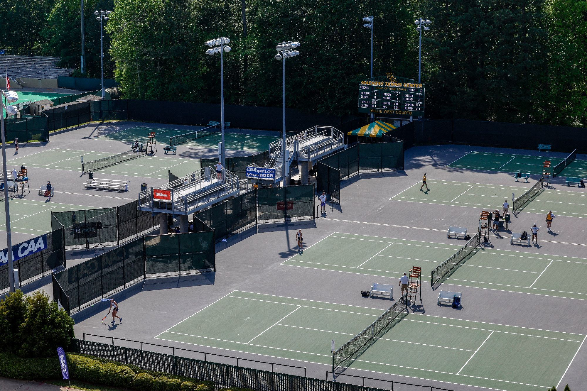 Aerial photo the Mackesey Tennis Center.