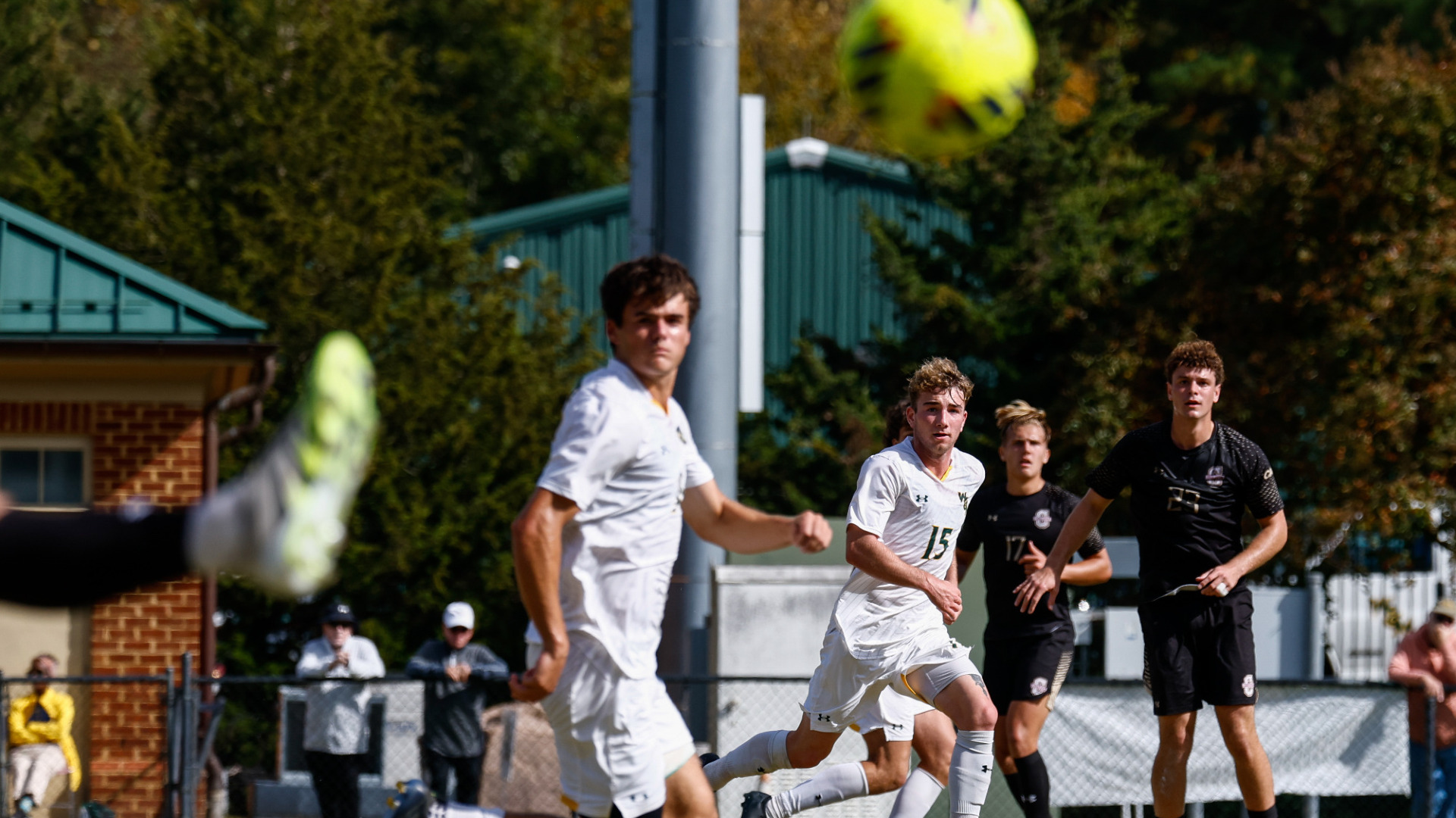 Sam Delgado watches a shot go wide.