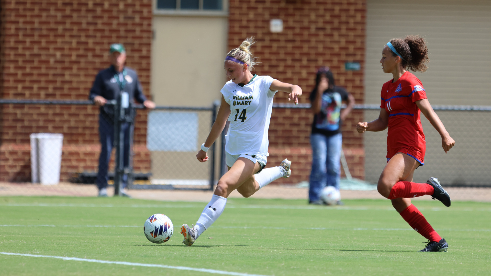 Ellie Leffler takes a shot against American