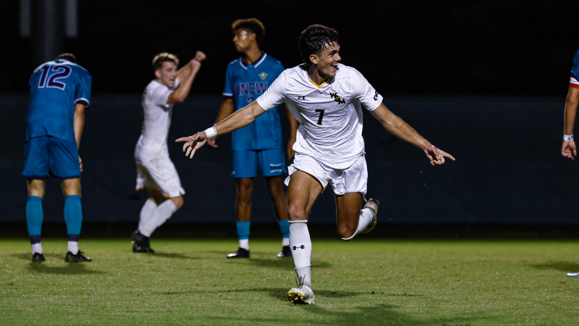 Webb Kosich celebrates a goal against UNCW