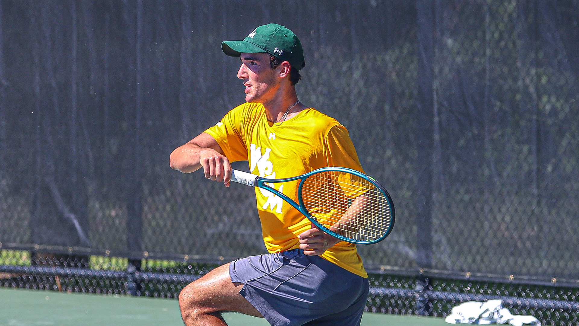 Austin Cohen hits a forehand at the River City Open. 