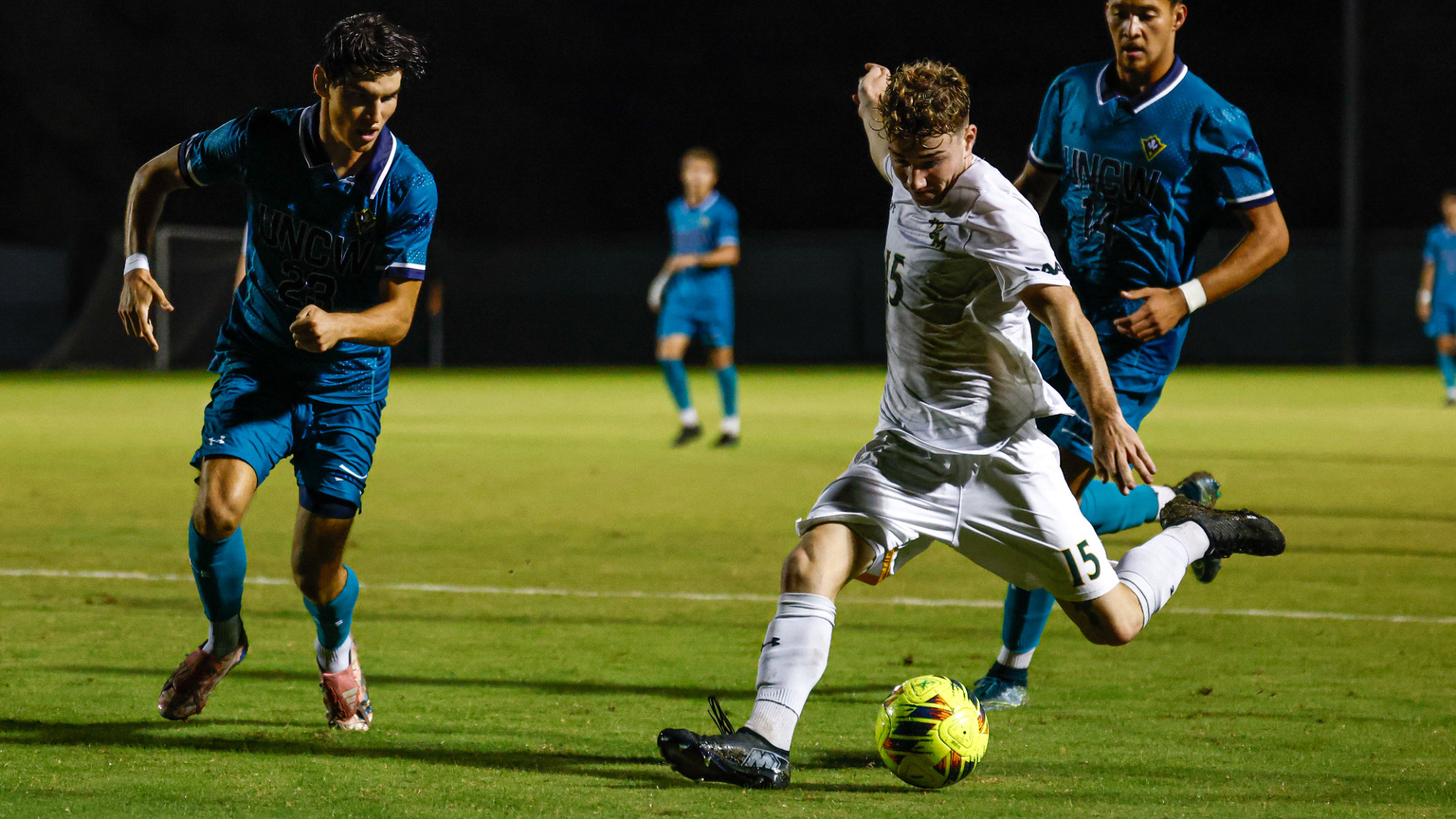 Sam Delgado takes a shot vs. UNCW