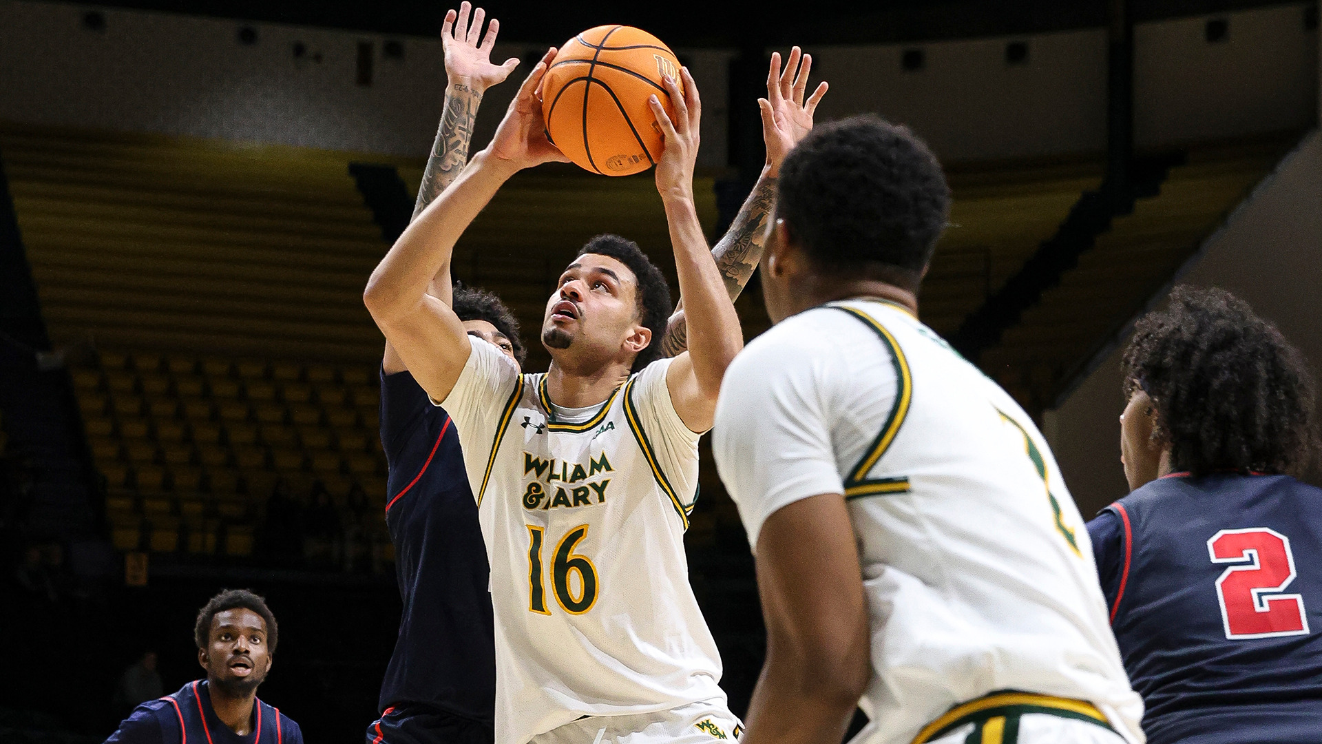 Tunde Vahlberg Fasasi goes up for a lay-up on his way to 22 points in the Tribe's 76-57 win over Stony Brook. 