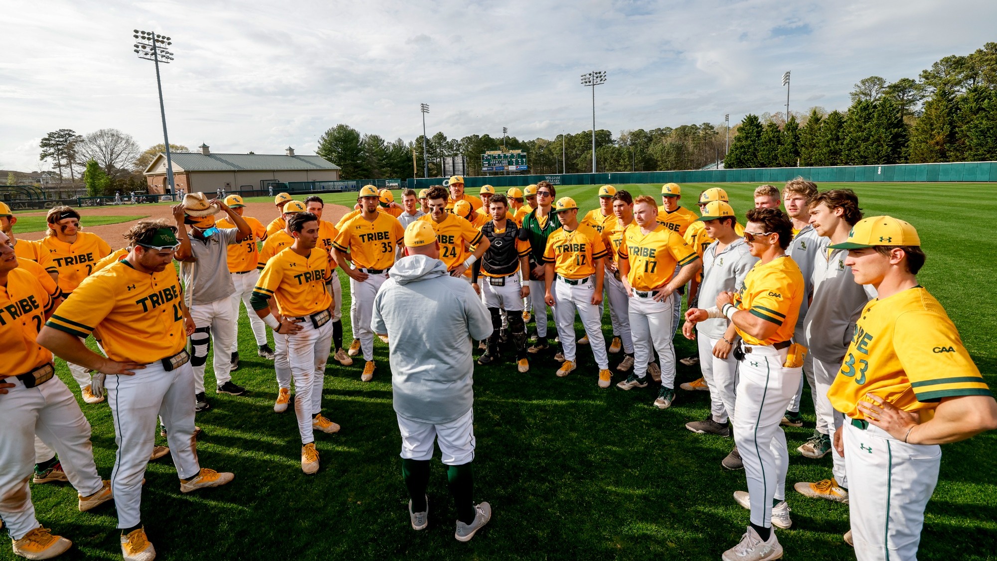 Baseball huddle