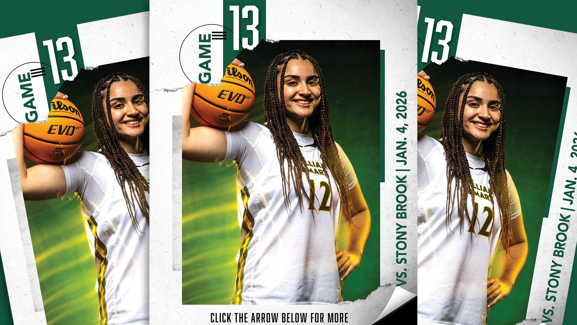 Stony Brook Game Program cover featuring Tika Sallman