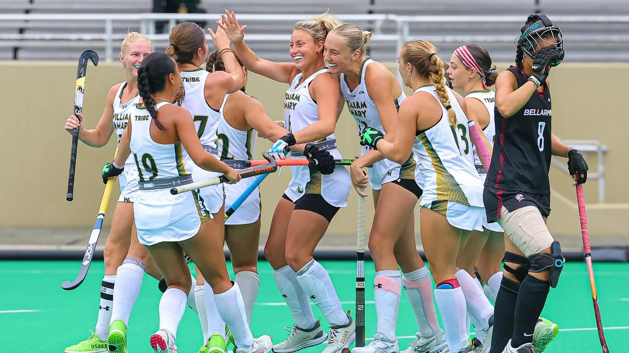 Sophia Ermellini celebrates a goal against Bellarmine on Oct. 11, 2026.