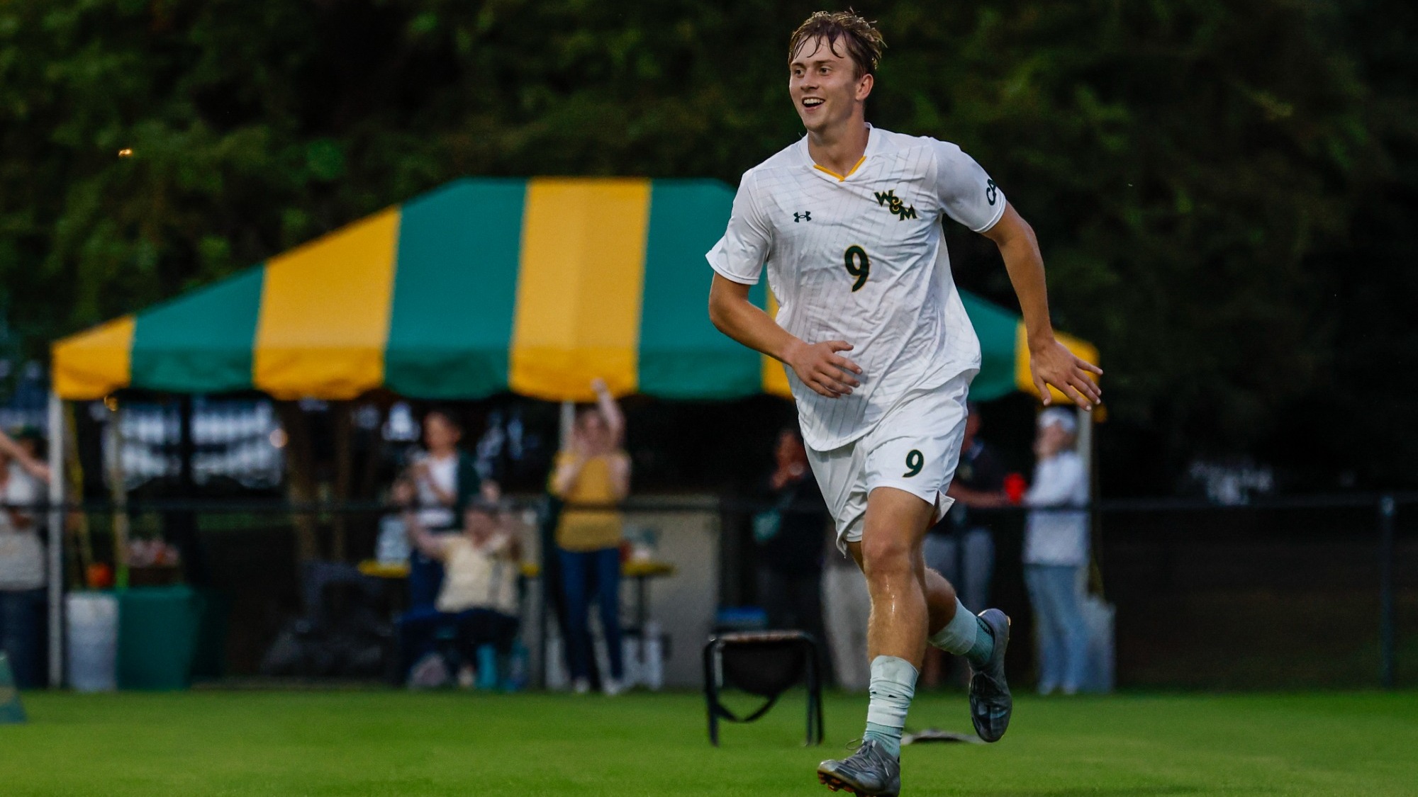 Brown Huffard celebrates after scoring a goal vs. Navy