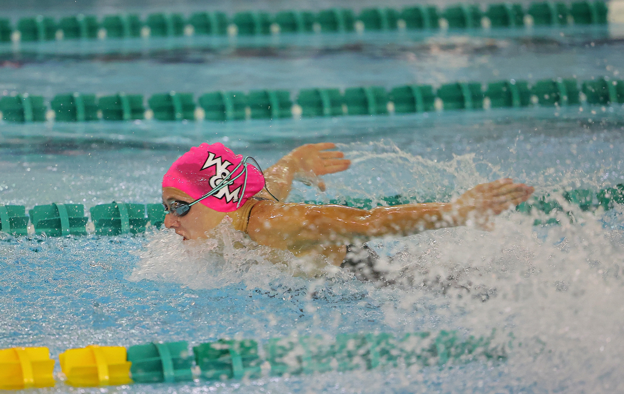 Swimming splits meet with George Washington - net 4 pool records.